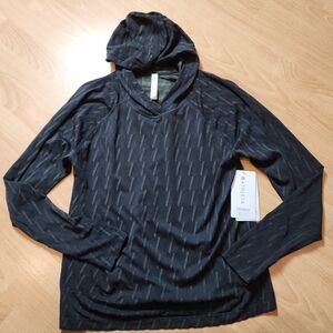 NWT Athleta Legend Momentum Seamless Hoodie Black Green Size XL